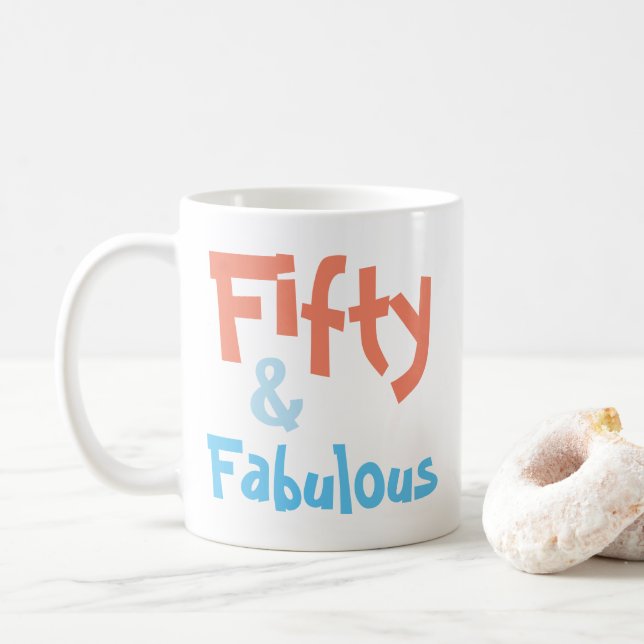 Femtio och Fabulous Birthday Mugg (Med munk)