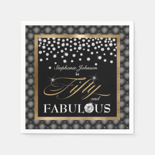 Femtio och Fabulous Black Guld Diamonds Glamous Pappersservett