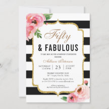 Femtio och Fabulous Blommigt 50:e Födelsedagsfeste