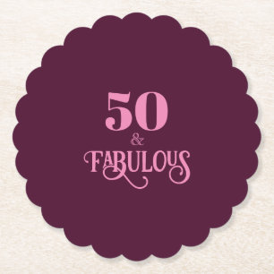 Femtio och Fabulous Burgundy-Födelsedagsfesten Underlägg Papper