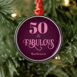 Femtio och Fabulous Burgundy Julgransprydnad Metall