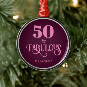 Femtio och Fabulous Burgundy Julgransprydnad Metall