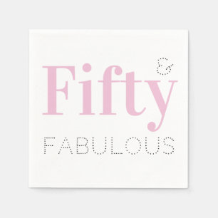 Femtio och Fabulous femtionde födelsedag Rosa Part Pappersservett