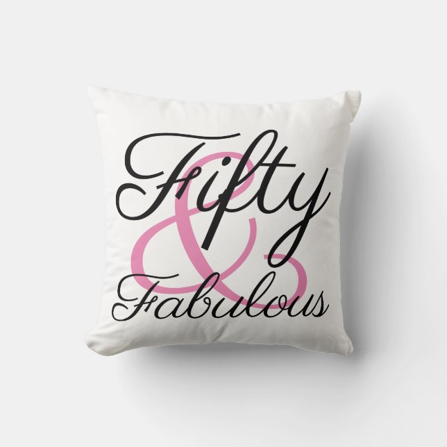 Femtio och Fabulous femtionde födelsedagen Kudde (Framsida)