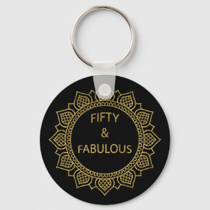 Femtio och Fabulous Födelsedagsfest Nyckelring