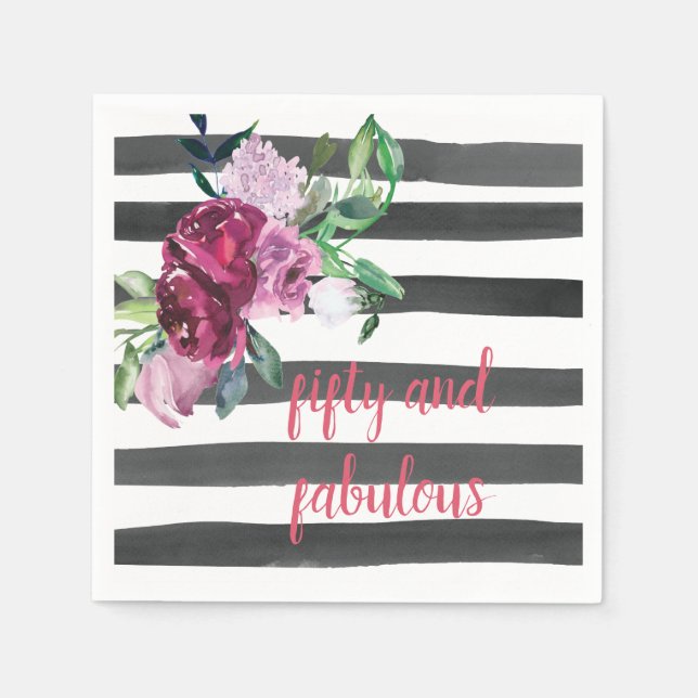 Femtio och Fabulous-Födelsedagsfest Pappersservett (Framsidan)