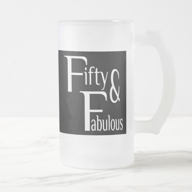 Femtio och Fabulous Frostat Ölglas (Höger)