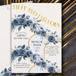 Femtio och Fabulous Guld Arch Blommigt 50:e födels Inbjudningar<br><div class="desc">50:e födelsedagsfest inbjudan i blå ro och guld. Designen heter "Femtio och Fabulous" i guld, Art Decor stil och mallen är inställd så att du kan lägga till anpassningsbar inbjudan. Den här blommigten för söt har moderna guld-bågar och blomknoppar, ro blommor och löv i blå och sand. Perfekt för en...</div>