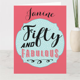 Femtio och Fabulous Large Birthday Card Kort