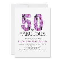 Femtio och Fabulous Lila Blommigt 50:e födelsedage