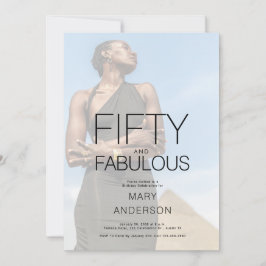 Femtio och Fabulous Photo 50:e Födelsedagsfesten Inbjudningar