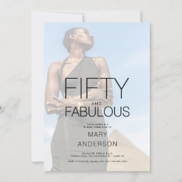 Femtio och Fabulous Photo 50:e Födelsedagsfesten Inbjudningar