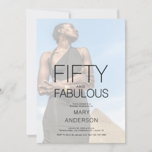 Femtio och Fabulous Photo 50:e Födelsedagsfesten Inbjudningar
