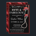 Femtio och Fabulous Red and Black Party Inbjudningar<br><div class="desc">Röda blommor med lamorös Elegant - Med det här kortet skickas ett så sofistikerat budskap för 50 födelsedagsfest inbjudan som lätt kan bli personlig. "Femtio och Fabulous"-orden är tydligt: byt ut namn och annan information på ett enkelt sätt. Om du vill finns det ett motsvarande kuvert som kan väljas från...</div>