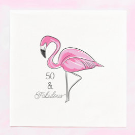 Femtio och Fabulous Rosa Flamingo Pappersservett