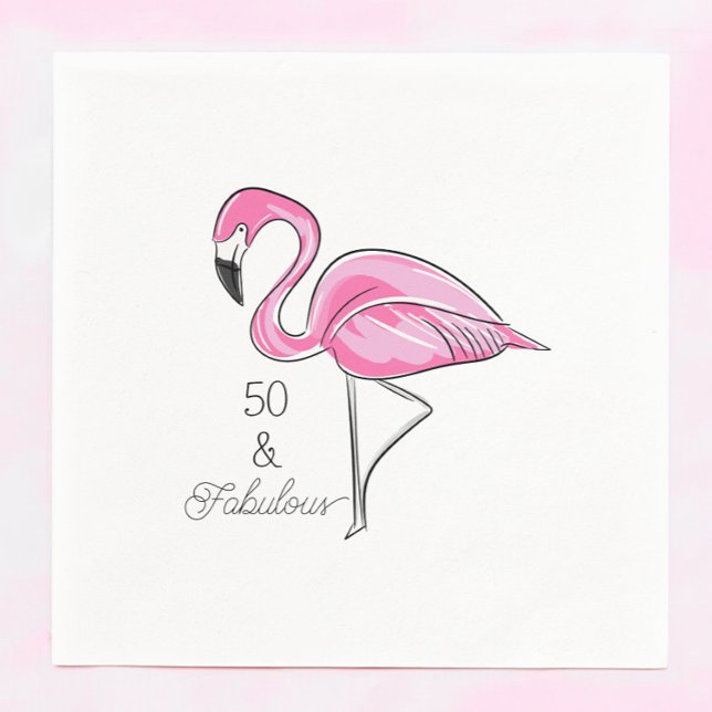 Femtio och Fabulous Rosa Flamingo Pappersservett (Skapare uppladdad)