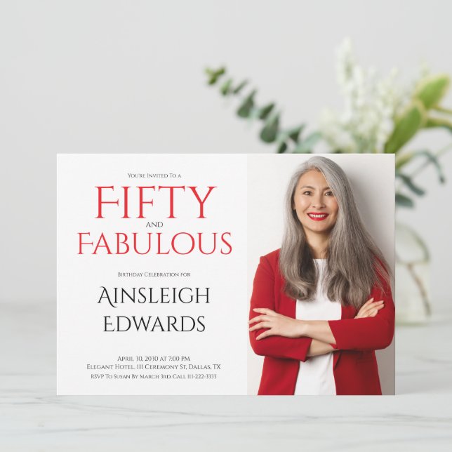 Femtio och fantastisk 50-årsfest inbjudningar (Stående Fram)