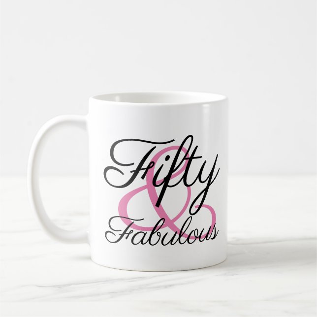 Femtio och fantastisk 50-årsfest kaffemugg (Vänster)