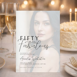 Femtio och fantastisk foto 50-års födelsedagsfest inbjudningar
