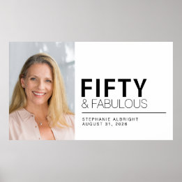 Femtio och fantastisk foto 50-års födelsedagsfest poster