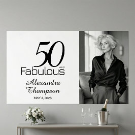 Femtio och fantastisk foto 50-års födelsedagsfest poster