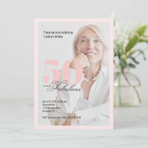 Femtio och fantastisk foto 50-års födelsedagsinbju inbjudningar