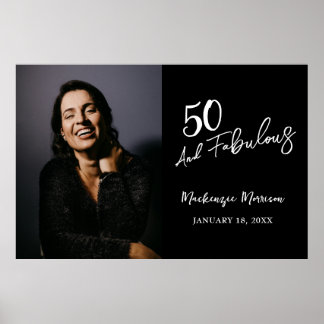 Femtio och fantastisk foto 50-årsfest poster