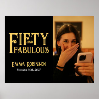 Femtio och fantastisk foto 50-årsfest poster