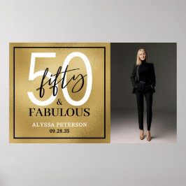 Femtio och fantastisk foto 50-årsfest poster