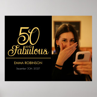 Femtio och fantastisk foto 50-årsfest poster