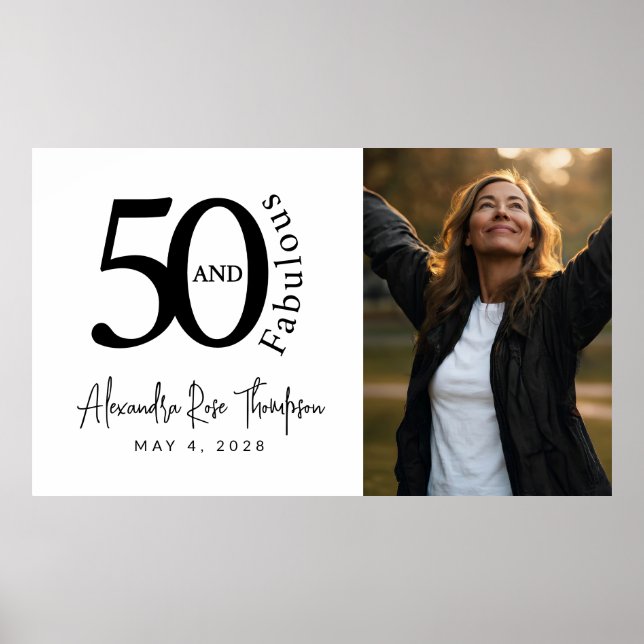 Femtio och fantastisk foto 50-årsfest  poster (Framsidan)