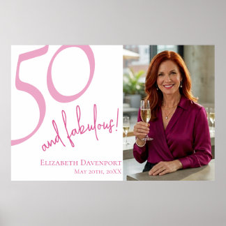 Femtio och fantastisk foto 50-årsfest poster