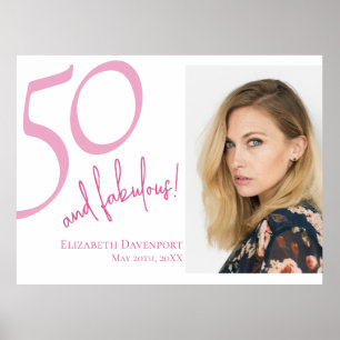 Femtio och fantastisk foto 50-årsfest poster