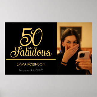 Femtio och fantastisk foto 50-årsfest poster