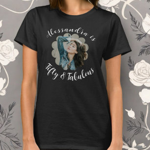 Femtio och fantastisk foto monogram kalligrafi  t shirt