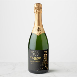 Femtio och fantastisk guldkjol svart 50-årsdag