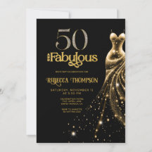 Femtio och fantastisk guldkjol svart 50-årsdag