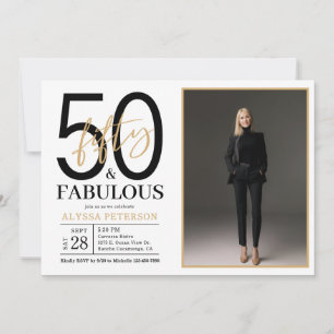 Femtio och fantastisk manusfoto 50-årsfirande  Inv Inbjudningar