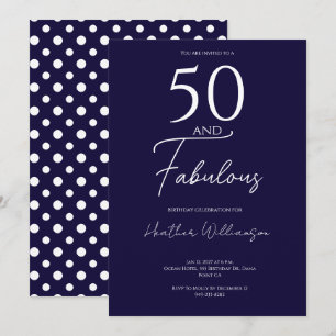 Femtio och fantastisk marin 50-årsfest inbjudningar