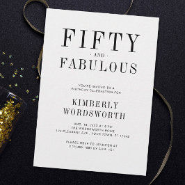 Femtio och fantastisk Minimal 50-årsfest Inbjudningar