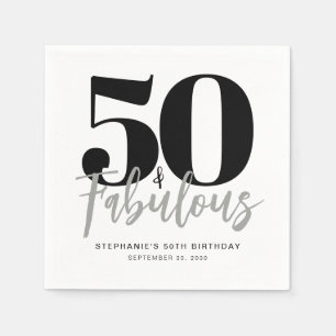 Femtio och Fantastisk Namn Datum 50-årsfest Pappersservett