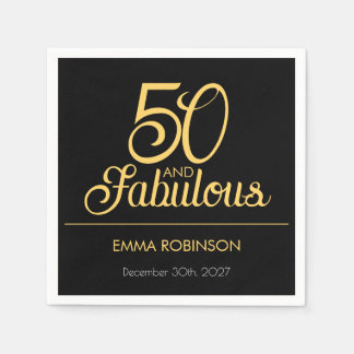 Femtio och fantastisk namn datum 50-årsfest pappersservett