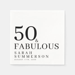 Femtio och fantastisk namn datum 50-årsfest pappersservett