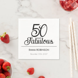 Femtio och fantastisk namn datum 50-årsfest pappersservett