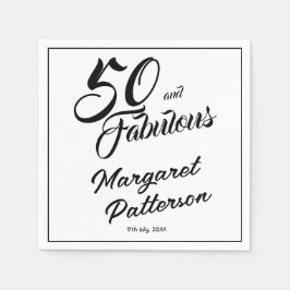 Femtio och fantastisk Namn Datum 50-årsfest Pappersservett