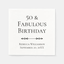 Femtio och fantastisk namn datum 50-årsfest pappersservett