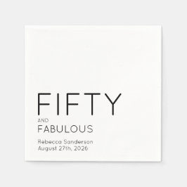 Femtio och Fantastisk Namn Datum 50-årsfirande Pappersservett