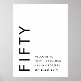 Femtio och Fantastisk Namn Datum 50-årsfirande Poster