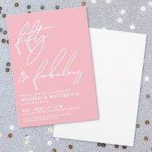 Femtio Och Fantastisk Rosa 50-års Födelsedagsfest