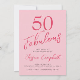 Femtio och fantastisk rosa 50-årsfest inbjudningar